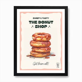 Stack Of Cinnamon Donuts The Donut Shop 1 Art Print