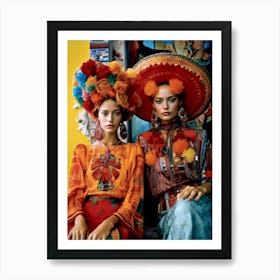 Two Mexican Women Mexican life Art Print