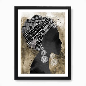 African Woman Headscarf Art Print