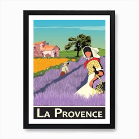 Provence, Woman on a Lavender Field, France Art Print