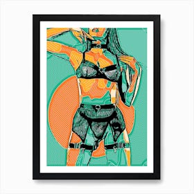 Abstract Sexy Woman 4 Art Print