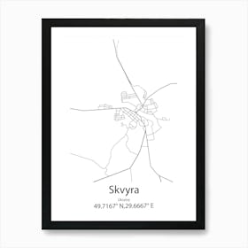 Skvyra,Ukraine Minimalist Map Art Print