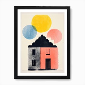 A House In Copenhagen, Abstract Risograph Style 2 Art Print