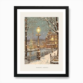 Vintage Winter Poster Hamburg Germany 3 Art Print