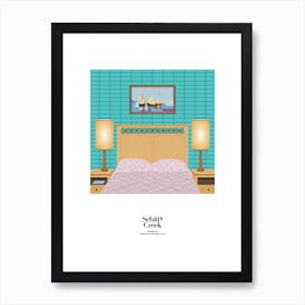 Schitts Rose Motel Bedroom Art Print