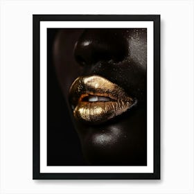 Gold Lips 4 Art Print