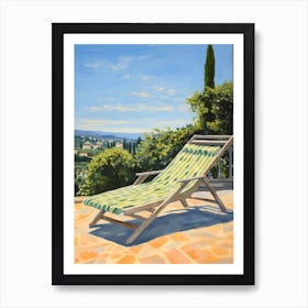 Sun Lounger By The Pool In Spanish Countryside 2 Art Print