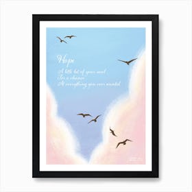 "Hope" In White Lettering Art Print