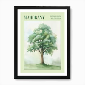 Mahogany Tree Atmospheric Watercolour Painting 7 Poster Art Print