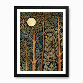 William Morris Moonlight In The Forest 9 Art Print