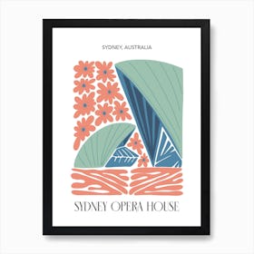 Sydney Opera House, Australia, Travel Poster In Cute Illustration Art Print