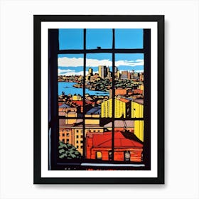 A Window View Of Sydney In The Style Of Pop Art 2 Art Print