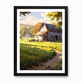 Barns In The Countryside Art Print