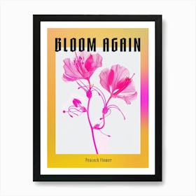 Hot Pink Peacock Flower 1 Poster Art Print