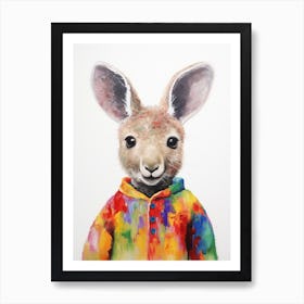 Baby Animal Wearing Sweater Kangaroo 2 Art Print