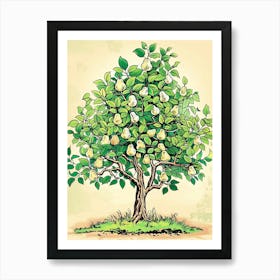 Pear Tree Storybook Illustration 4 Art Print