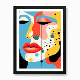 Gradient Abstract Geometric Face Art Print
