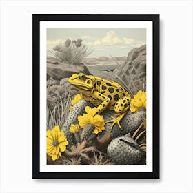 Golden Poison Frog Vintage Botanical 4 Art Print