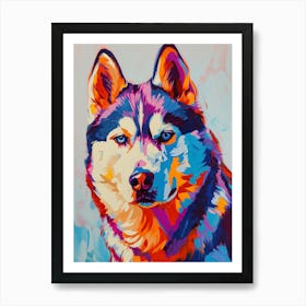 Husky dog colourful painting Art Print