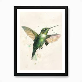 Hummingbird Pastel Watercolour 4 Póster