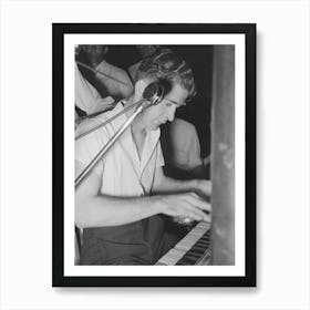 Pianist In Cajun Band Contest, National Rice Festival, Crowley, Louisiana By Russell Lee Art Print