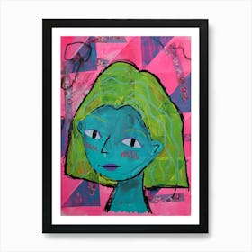 Bright Colored Girl Art Print