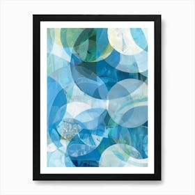 Blue Circles 41 Art Print