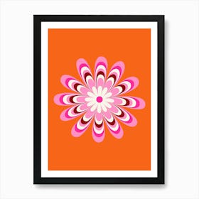 Daisy | 04 - Orange And Pink Art Print