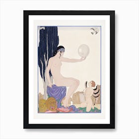 Seated Woman And Cherub (1929) Art Print