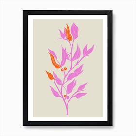Pink And Orange Eucalyptus Tree Art Print