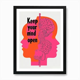 Keep Your Mind Open Graphic Wall Art 3d Vintage Unique Eclectic Art Print