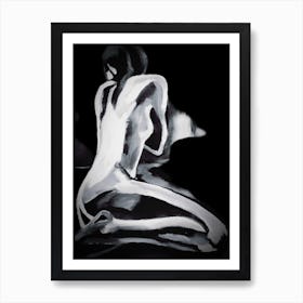 Nude In Black And White Art Print