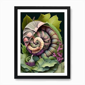 Garden Snail In Shaded Area Patchwork Art Print