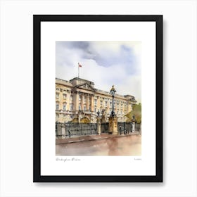 Buckingham Palace, London 1 Watercolour Travel Poster Art Print