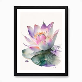 Lotus Flower Petals Watercolour 3 Art Print