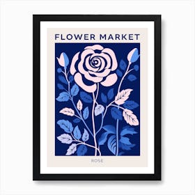 Blue Flower Market Poster Rose 7 Art Print