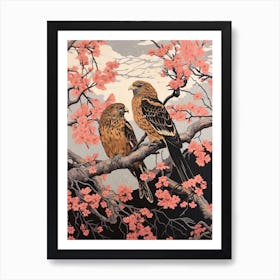 Art Nouveau Birds Poster Golden Eagle 2 Art Print