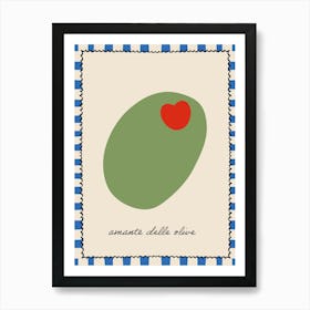 Amante Delle Olive Italian Olive Lover Kitchen Print Art Print