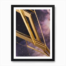 Gold Frame In Space Art Print