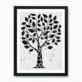 Lime Tree Simple Geometric Nature Stencil 2 1 Art Print