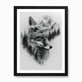 Wolf In The Forest 21 Art Print