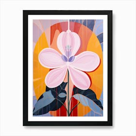 Orchid 1 Hilma Af Klint Inspired Pastel Flower Painting Art Print