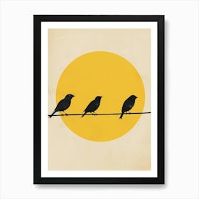 Birds On A Wire 2 Art Print