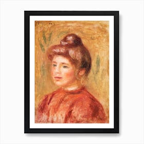 Bust Of Woman In Red, Pierre Auguste Renoir Art Print