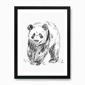 B&W Panda Art Print