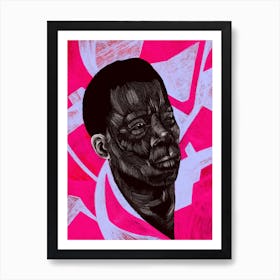 James Baldwin. Afrofuturism, pink Art Print