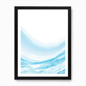 Blue Ocean Wave Watercolor Vertical Composition 35 Art Print