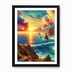 Sunset At The Beach Poster