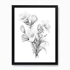 Freesias Flower Vintage Botanical 3 Art Print