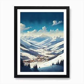 Steamboat Ski Resort   Colorado, Usa, Ski Resort Illustration 0 Simple Style Art Print